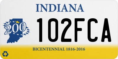 IN license plate 102FCA