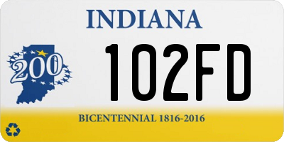 IN license plate 102FD