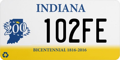 IN license plate 102FE