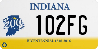 IN license plate 102FG