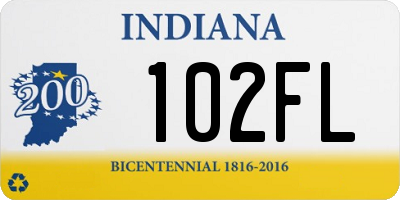 IN license plate 102FL