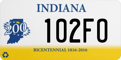IN license plate 102FO