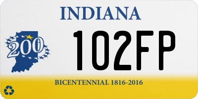 IN license plate 102FP