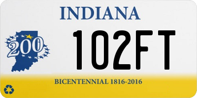 IN license plate 102FT