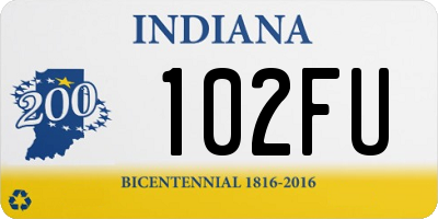 IN license plate 102FU