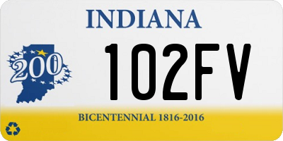 IN license plate 102FV