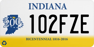 IN license plate 102FZE