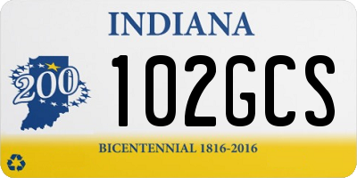 IN license plate 102GCS
