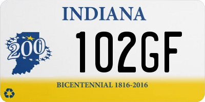 IN license plate 102GF