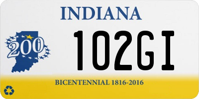 IN license plate 102GI
