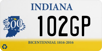 IN license plate 102GP