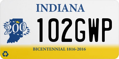 IN license plate 102GWP