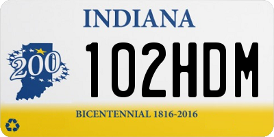 IN license plate 102HDM