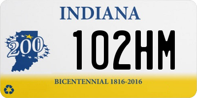IN license plate 102HM