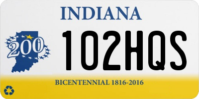 IN license plate 102HQS