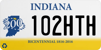IN license plate 102HTH