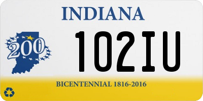IN license plate 102IU