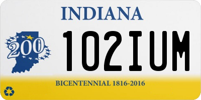 IN license plate 102IUM