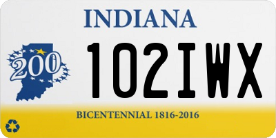 IN license plate 102IWX