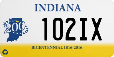 IN license plate 102IX
