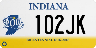 IN license plate 102JK