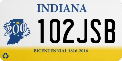 IN license plate 102JSB