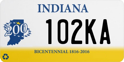 IN license plate 102KA
