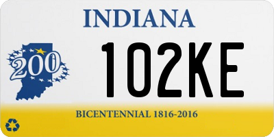 IN license plate 102KE