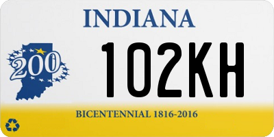 IN license plate 102KH