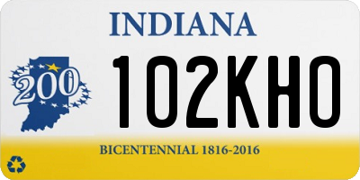 IN license plate 102KHO