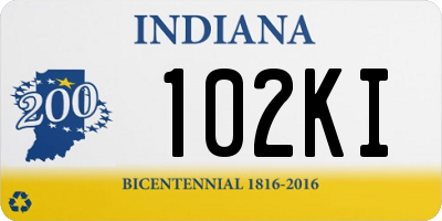 IN license plate 102KI