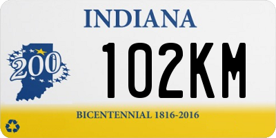 IN license plate 102KM