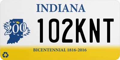 IN license plate 102KNT