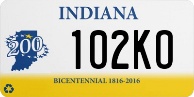 IN license plate 102KO