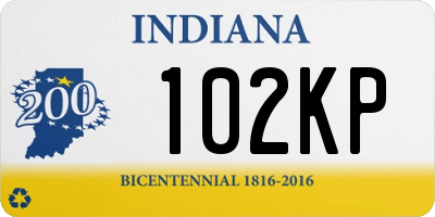 IN license plate 102KP