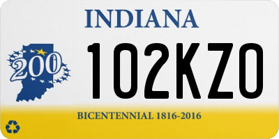 IN license plate 102KZO
