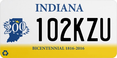IN license plate 102KZU