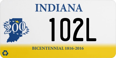 IN license plate 102L