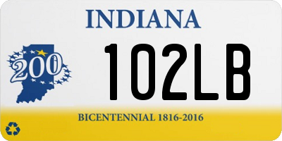 IN license plate 102LB