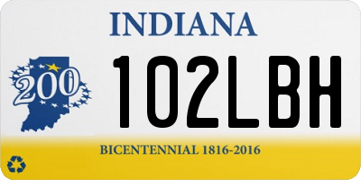IN license plate 102LBH