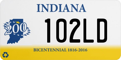 IN license plate 102LD
