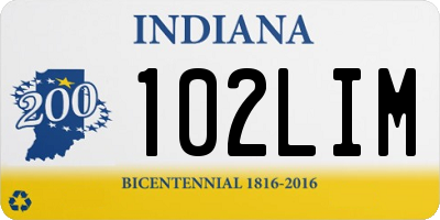 IN license plate 102LIM