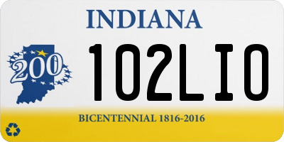 IN license plate 102LIO