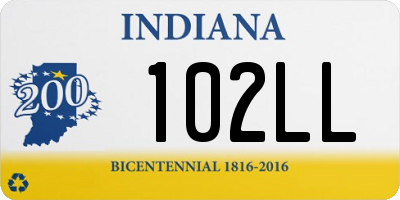 IN license plate 102LL