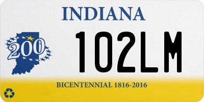 IN license plate 102LM