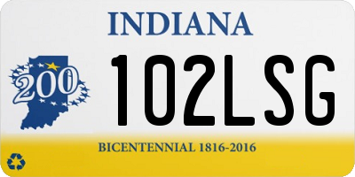 IN license plate 102LSG