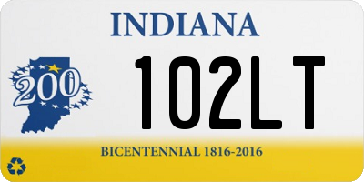 IN license plate 102LT