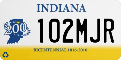 IN license plate 102MJR
