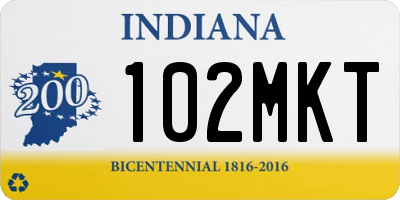 IN license plate 102MKT
