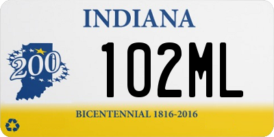 IN license plate 102ML